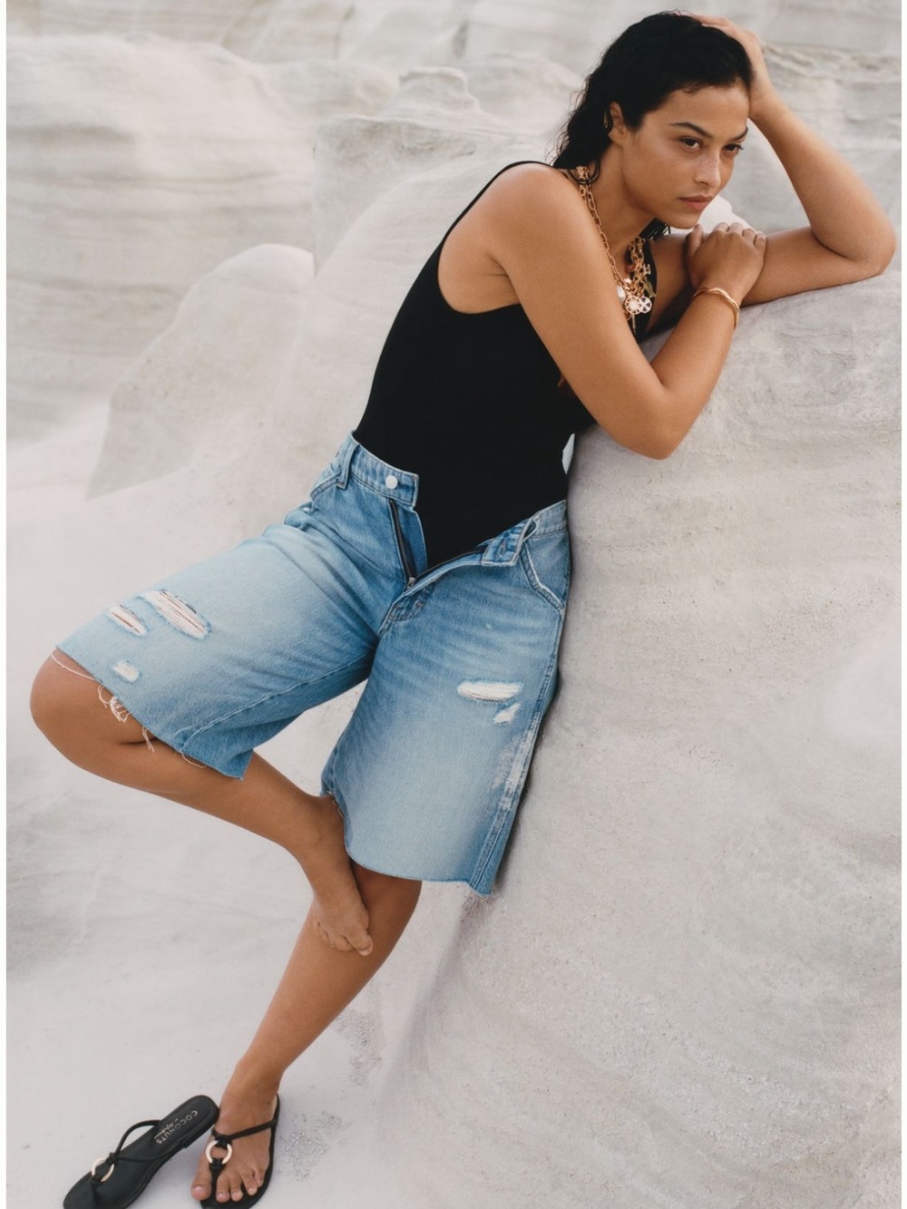 NWT Anthropologie Pilcro Light Blue Elastic-Back Denim Bermuda Shorts - Picture 3 of 7